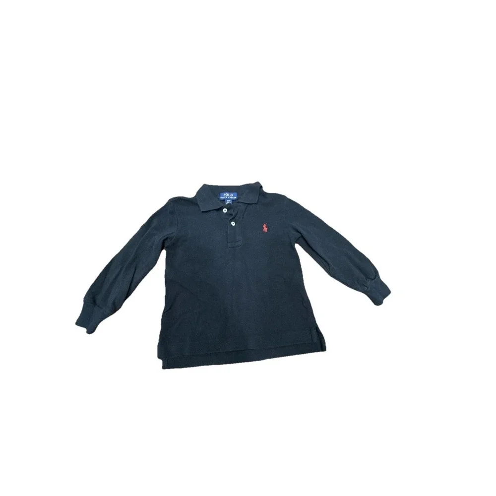 Boy Size 2T Polo Ralph Lauren Navy Blue Long Sleeve Polo Shirt‎